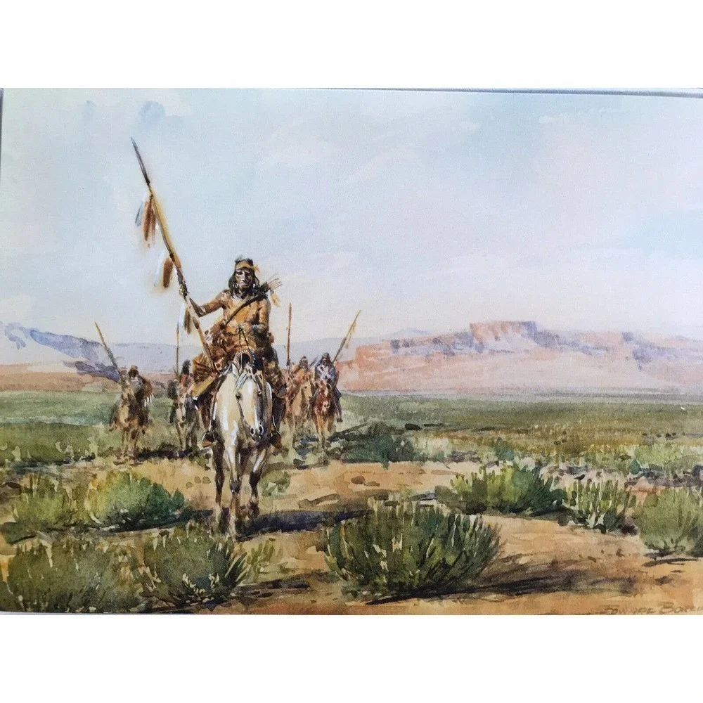 Stationery Borein Indians Approaching 10Cards/Envelopes Arlington Gallery